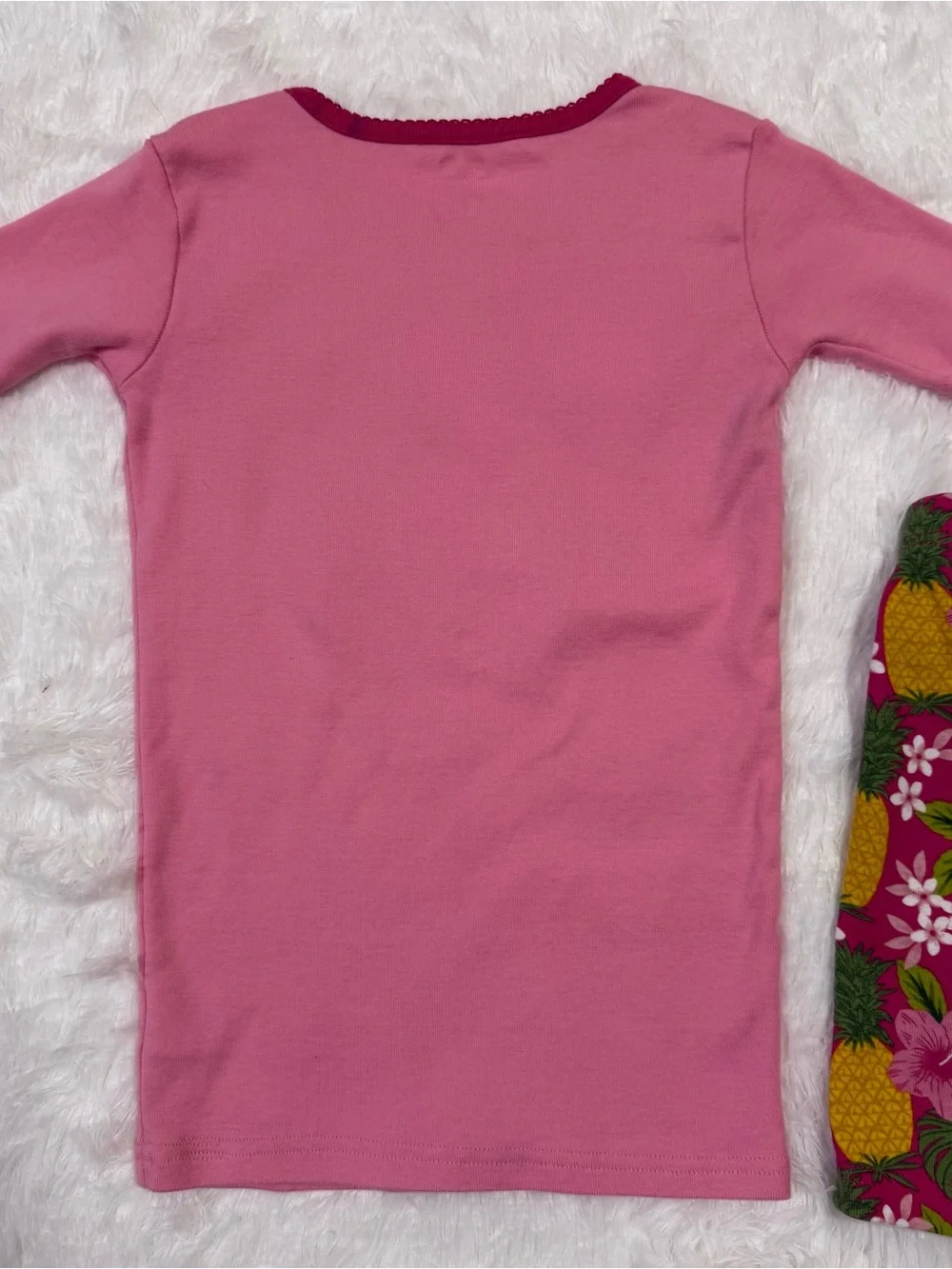 Gymboree Girls Sz 7 Pink Tropical Cotton Pajamas Pjs EUC Short Set Pineapple